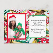 家族の写真+レシピカードクリスマスカード ポストカード (正面)