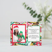 家族の写真+レシピカードクリスマスカード ポストカード (スタンド正面)