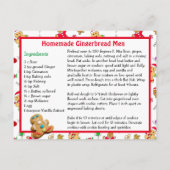 家族の写真+レシピカードクリスマスカード ポストカード (裏面)