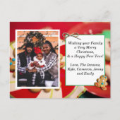 家族の写真+レシピカードクリスマスカード ポストカード (正面)