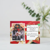 家族の写真+レシピカードクリスマスカード ポストカード (スタンド正面)