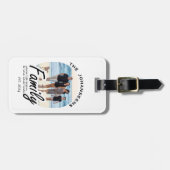 家族の写真 |名前をカスタムするシンプル白黒 ラゲッジタグ (正面横)