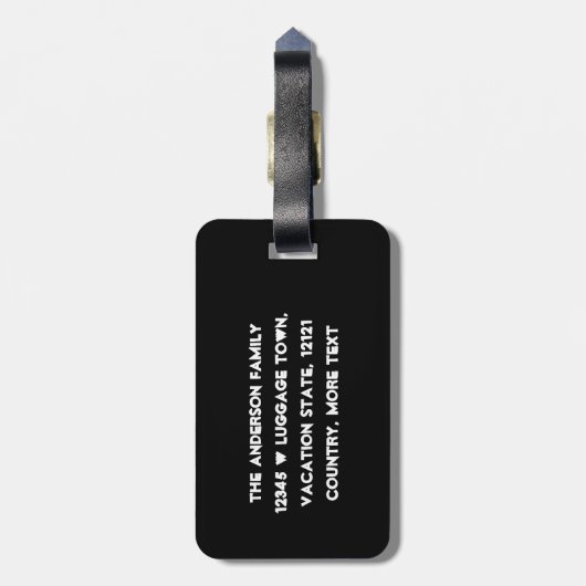 家族の写真 | 名前カスタムテンプレートブモダンラック ラゲッジタグ (裏面縦)