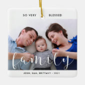 家族の写真、名前、そう賛美クリスマスツリーCer セラミックオーナメント (正面)