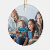 家族の写真、名前、モノグラムクリスマスツリーセラミ セラミックオーナメント (左)