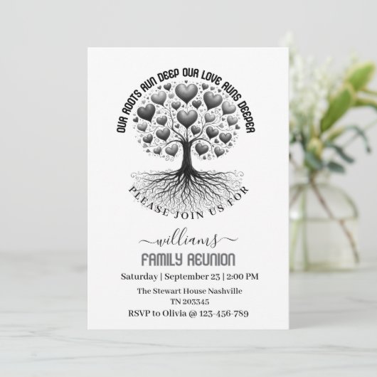 家族の写真 家族の再会 家族の系図 招待状 (スタンド正面)