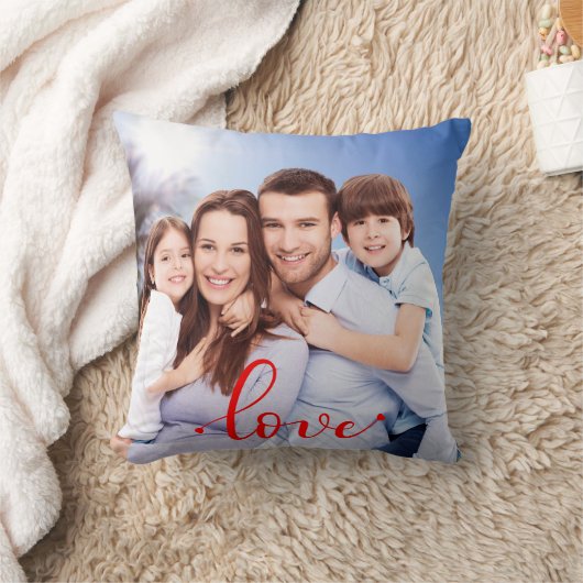 家族の写真 – 愛 クッション (ブランケット)