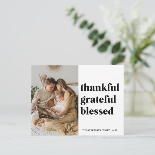家族の写真 | 感謝と幸せに満ちて ポストカード (スタンド正面)