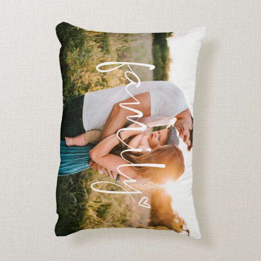 家族の写真 |書道トレンディーハート アクセントクッション (裏面(縦))
