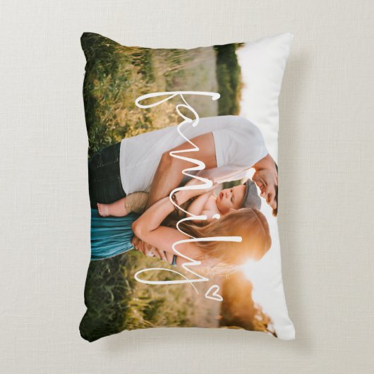 家族の写真 |書道トレンディーハート アクセントクッション (正面(垂直))