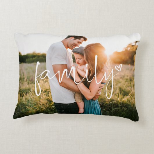 家族の写真 |書道トレンディーハート アクセントクッション (裏面)