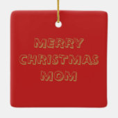 家族の写真 |母の赤と白クリスマス セラミックオーナメント (裏面)