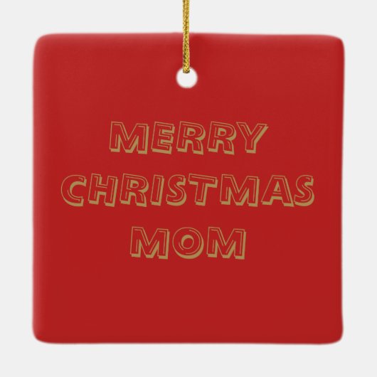 家族の写真 |母の赤と白クリスマス セラミックオーナメント (裏面)