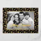 家族の写真 |画像を白黒に自動変換 箔シーズンカード (正面)