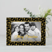 家族の写真 |画像を白黒に自動変換 箔シーズンカード (立ち正面)