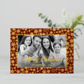 家族の写真 |画像を白黒に自動変換 箔シーズンカード (立ち正面)