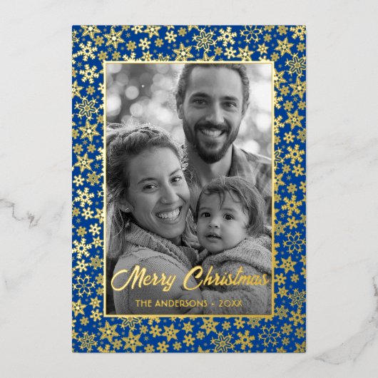 家族の写真 |画像を白黒に自動変換 箔シーズンカード (正面)