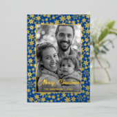 家族の写真 |画像を白黒に自動変換 箔シーズンカード (立ち正面)