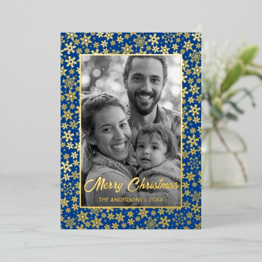 家族の写真 |画像を白黒に自動変換 箔シーズンカード (立ち正面)