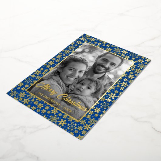 家族の写真 |画像を白黒に自動変換 箔シーズンカード (回転した状態)