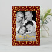 家族の写真 |画像を白黒に自動変換 箔シーズンカード (立ち正面)