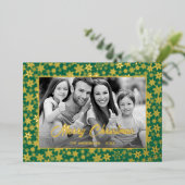 家族の写真 |画像を白黒に自動変換 箔シーズンカード (立ち正面)