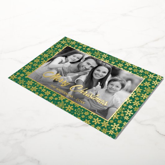 家族の写真 |画像を白黒に自動変換 箔シーズンカード (回転した状態)