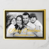 家族の写真 |画像を白黒に自動変換 箔シーズンカード (正面)