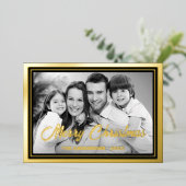 家族の写真 |画像を白黒に自動変換 箔シーズンカード (立ち正面)