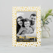 家族の写真 |画像を白黒に自動変換 箔シーズンカード (立ち正面)