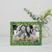 家族の写真 |画像を白黒に自動変換 箔シーズンポストカード (立ち正面)