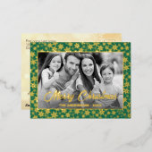 家族の写真 |画像を白黒に自動変換 箔シーズンポストカード (正面/裏面)