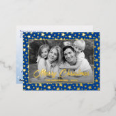 家族の写真 |画像を白黒に自動変換 箔シーズンポストカード (正面/裏面)