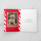 家族の写真 Happy Holidays かわいいカリグラフィー 赤 シーズンカード (内部)