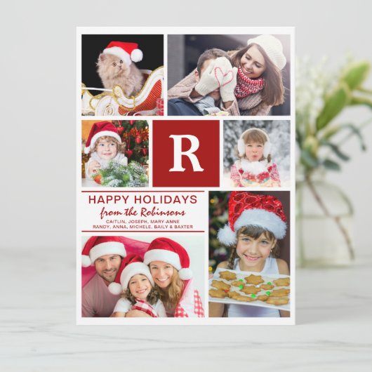家族の写真DYIクリスマスまたは新年 シーズンカード (スタンド正面)