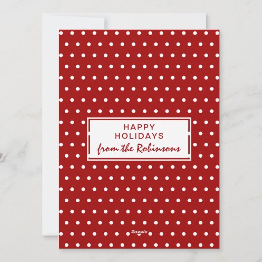 家族の写真DYIクリスマスまたは新年 シーズンカード (裏面)