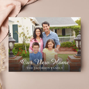 家族の写真Our New Home Moving Announcement ポストカード