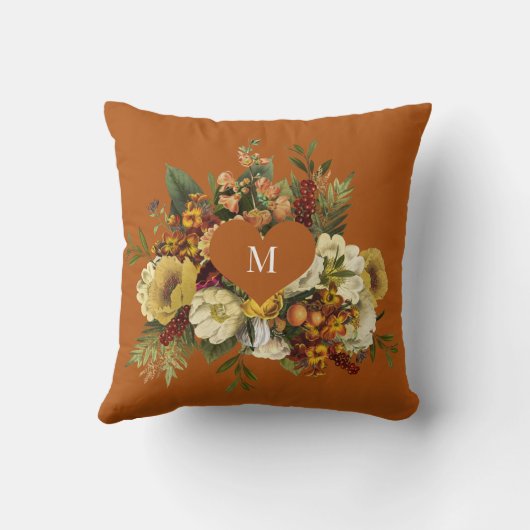 家族の写真Thanksgiving与え感謝してい秋フローラ クッション (裏面)