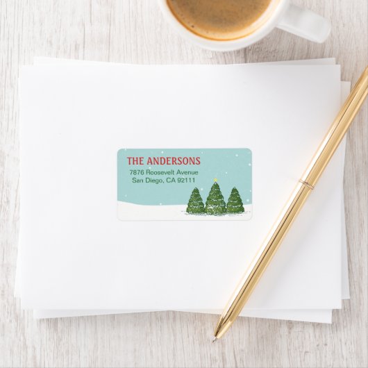 家族の冬の賛美休日 ラベル (インサイチュ)