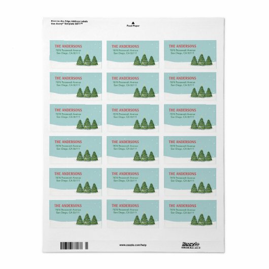 家族の冬の賛美休日 ラベル (フルシート)