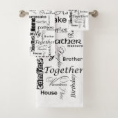 家族の単語コラージュ バスタオルセット (インサイチュ)