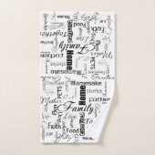 家族の単語コラージュ バスタオルセット (ハンドタオル)