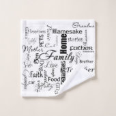 家族の単語コラージュ バスタオルセット (ウォッシュタオル)