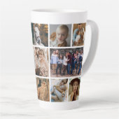家族の友だち写真コラージュ カフェラテマグ (右アングル)