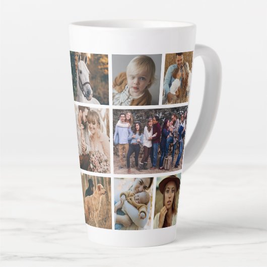 家族の友だち写真コラージュ カフェラテマグ (右アングル)