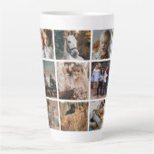 家族の友だち写真コラージュ カフェラテマグ (正面)