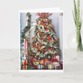 家族の友人とおいしい食べ物**クリスマス·ウィッシュ** シーズンカード (正面)