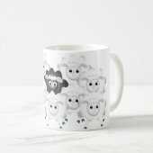 家族の可愛い黒い羊 コーヒーマグカップ (正面右)