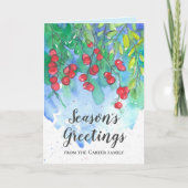 家族の名前から季節の挨拶パーソナライズされた カード (正面)