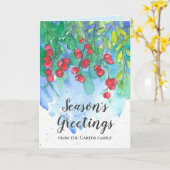 家族の名前から季節の挨拶パーソナライズされた カード (黄色い花)